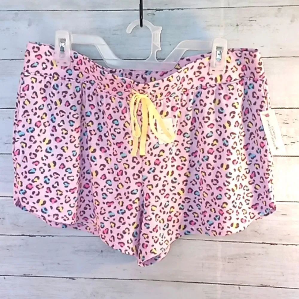 Womens Soft Cheetah Print Lounge Pajama Shorts